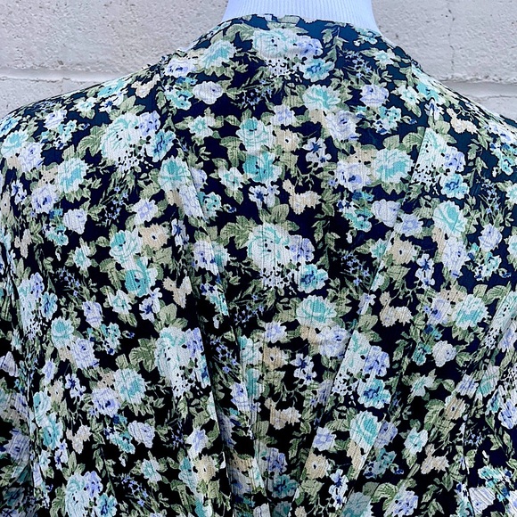 ASOS DESIGN Floral Print Tiered Button Front Dress Women US 12 UK 16 - Picture 6 of 8